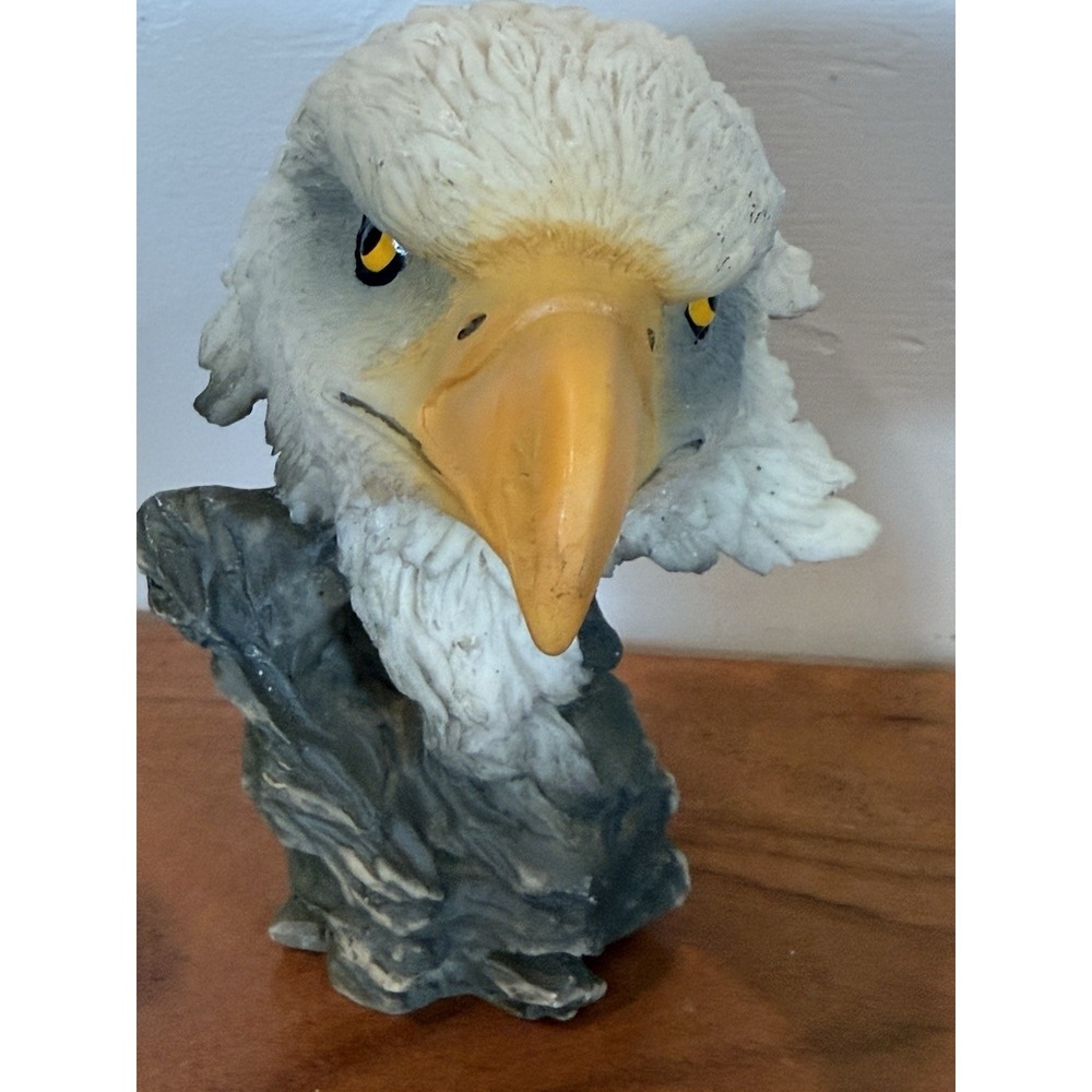 Bald Eagle Head Figurine Ceramic 5"x5" Office Desk Decor